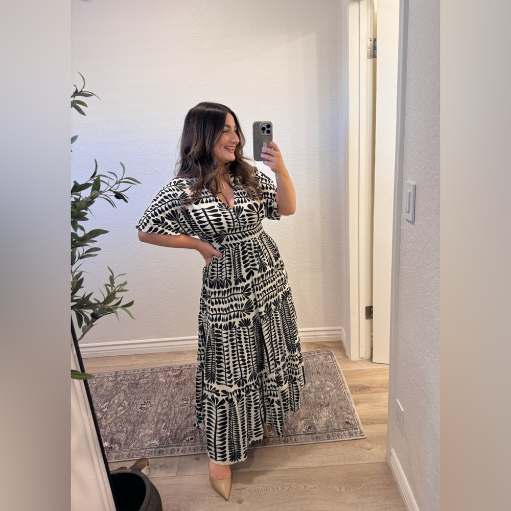 Baltic Born Black and White Printed Maxi Dress